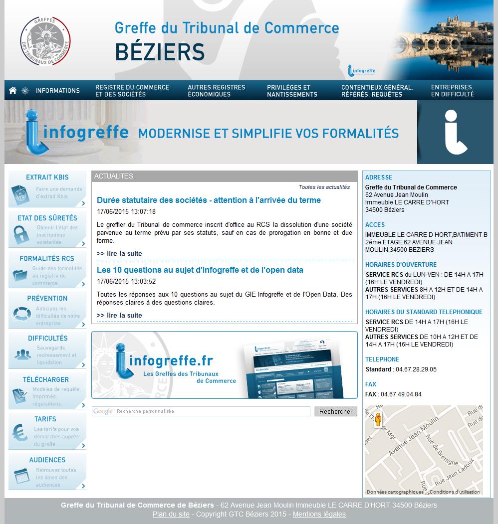 Greffe Du Tribunal De Commerce De Beziers